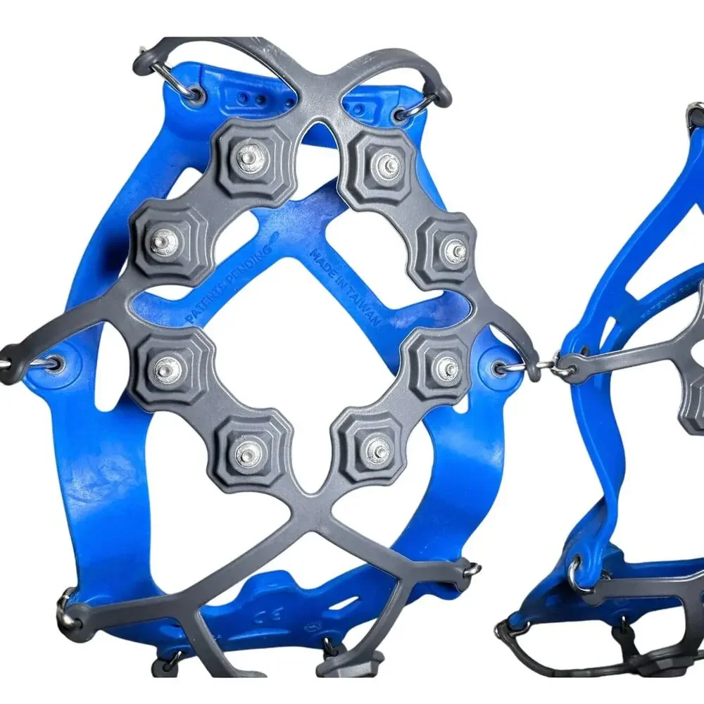 Kahtoola EXOspikes Traction Cleats Ice Snow Shoe Grips Blue Gray Size M Men 8-10